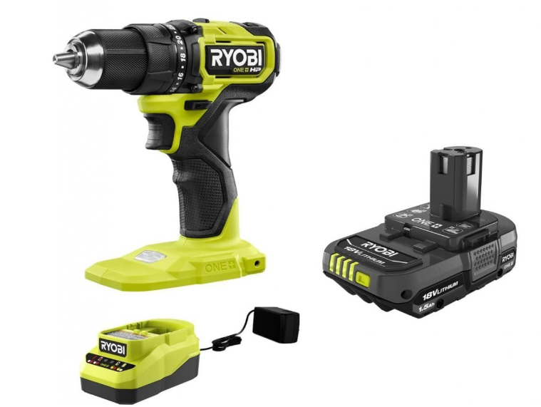 RYOBI 18V ONE+ HP Compact Brushless 1/2" Drill/Driver Kit With Battery & Charger